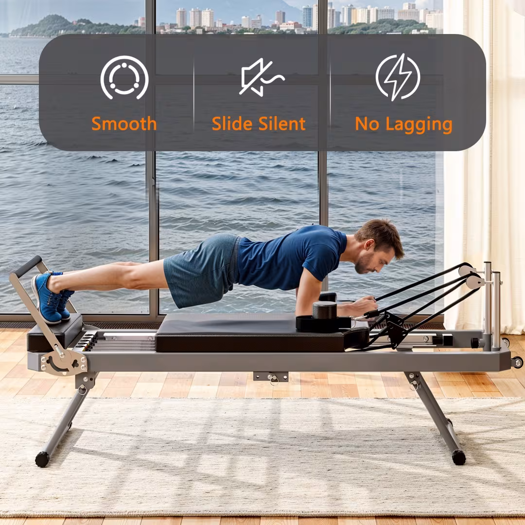 Pilates Core Bed, Foldable Home High Quality, Yoga Studio Same Commercial Fitness Equipment, Black