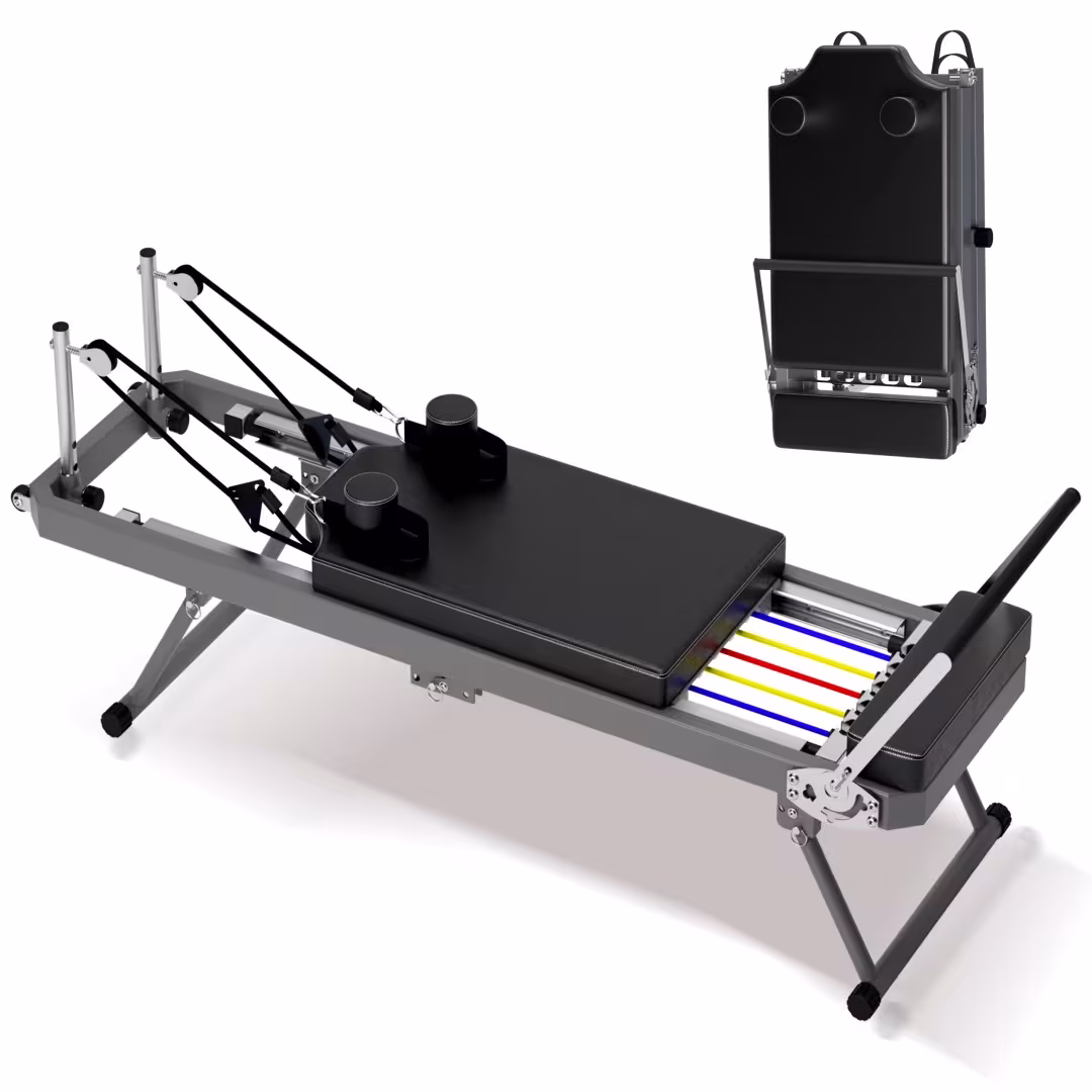 Pilates Core Bed, Foldable Home High Quality, Yoga Studio Same Commercial Fitness Equipment, Black