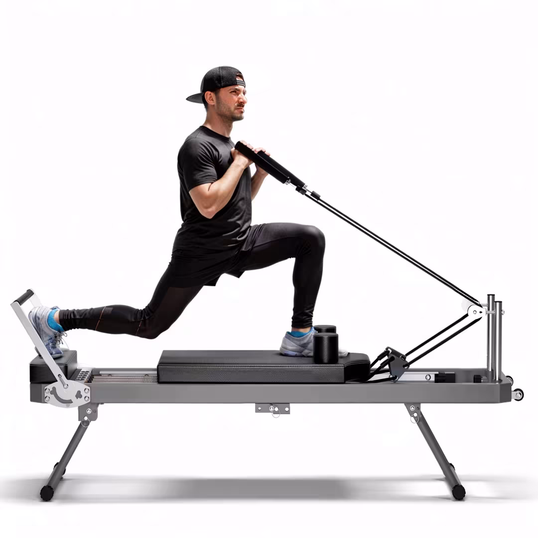 Pilates Core Bed, Foldable Home High Quality, Yoga Studio Same Commercial Fitness Equipment, Black