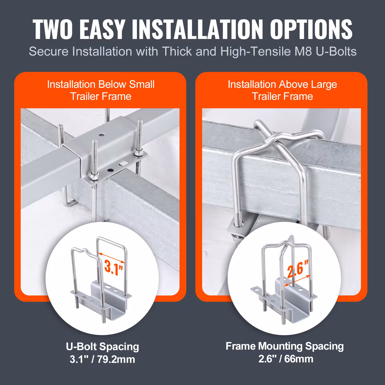 VEVOR Marine Trailer Assistant, Flexibly Adjustable Bunk Guide-Ons, Pair Of Durable Steel Support Poles, Robust Roller Guide, Suitable For Ski Boats, Fishing Boats, Or Sailboats 20