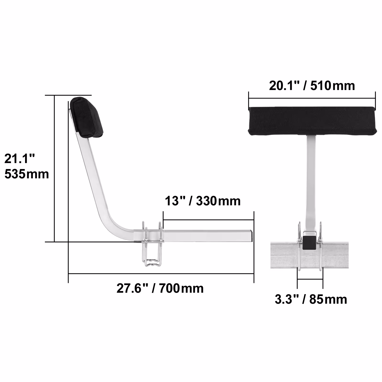 VEVOR Marine Trailer Assistant, Flexibly Adjustable Bunk Guide-Ons, Pair Of Durable Steel Support Poles, Robust Roller Guide, Suitable For Ski Boats, Fishing Boats, Or Sailboats 20