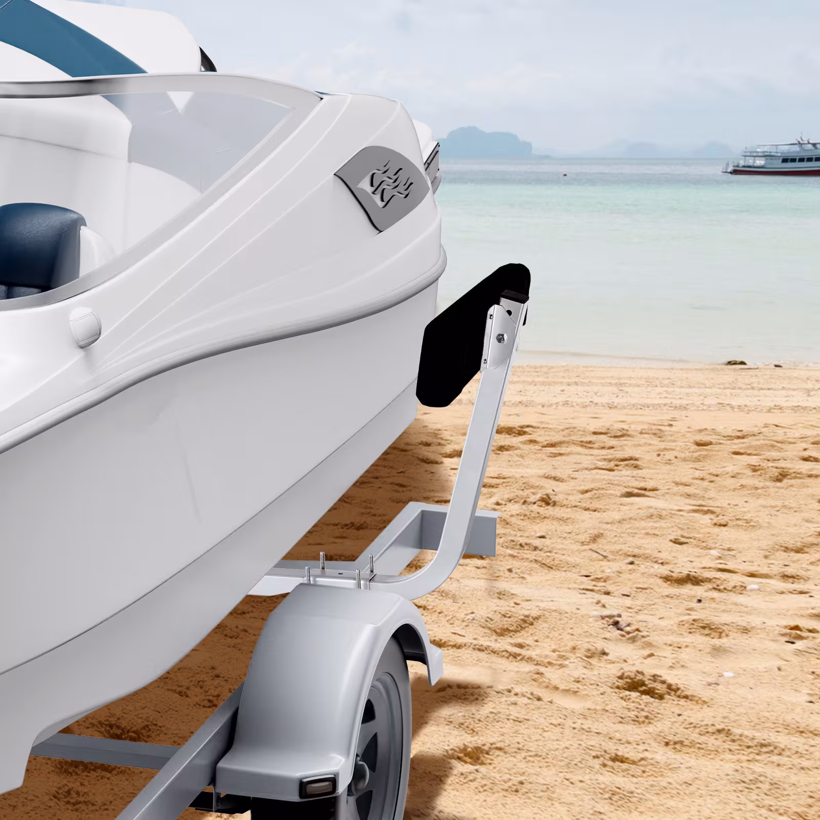VEVOR Marine Trailer Assistant, Flexibly Adjustable Bunk Guide-Ons, Pair Of Durable Steel Support Poles, Robust Roller Guide, Suitable For Ski Boats, Fishing Boats, Or Sailboats 20