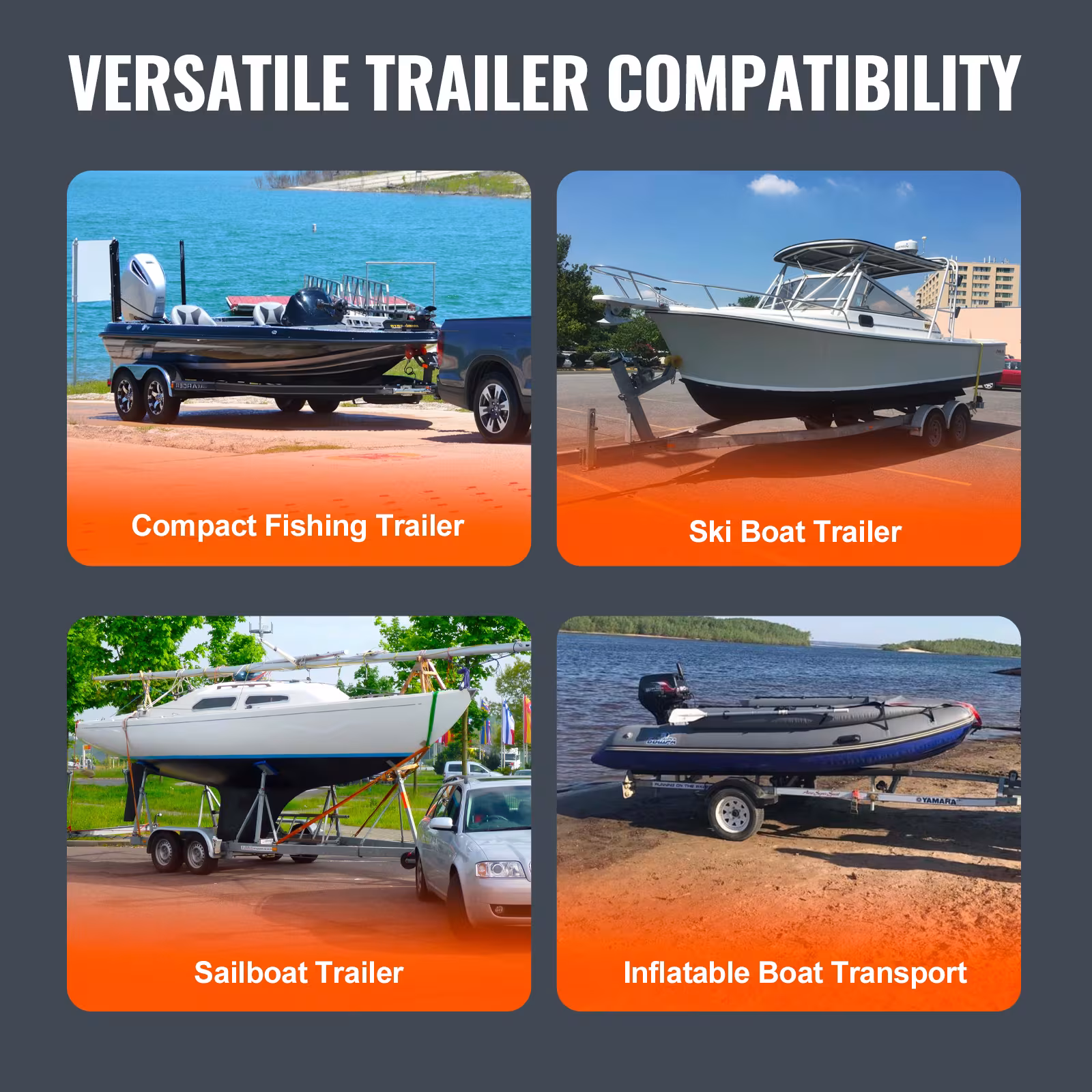 VEVOR Marine Trailer Assistant, Flexibly Adjustable Bunk Guide-Ons, Pair Of Durable Steel Support Poles, Robust Roller Guide, Suitable For Ski Boats, Fishing Boats, Or Sailboats 20