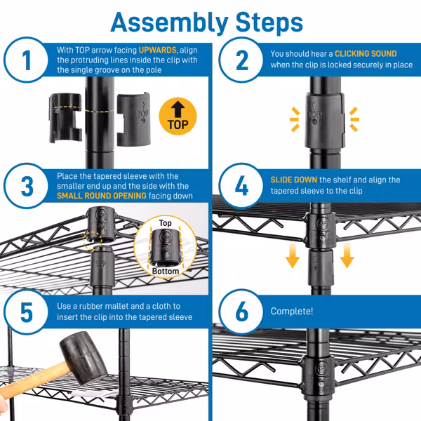 Four Layer - Metal Storage Rack Without Wheels, Black Spray Painted
