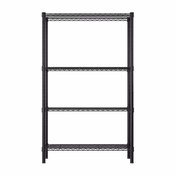 Four Layer - Metal Storage Rack Without Wheels, Black Spray Painted
