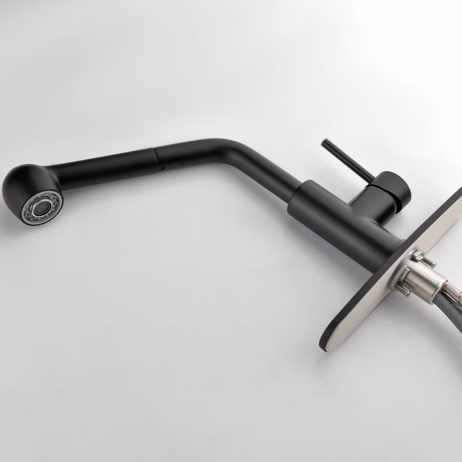 Stainless Steel Matte Black Single Handle Pull Out Spray, Kitchen Faucet
