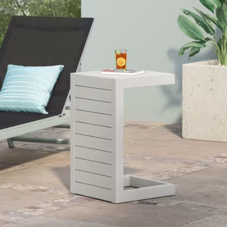 CAPE CORAL ALU C-SHAPED TABLE GREY