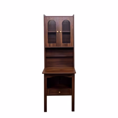Fold-Out Convertible Writing Table, Desk Cabinet With Shelf And Drawer Multi-Function Home Office Workstation