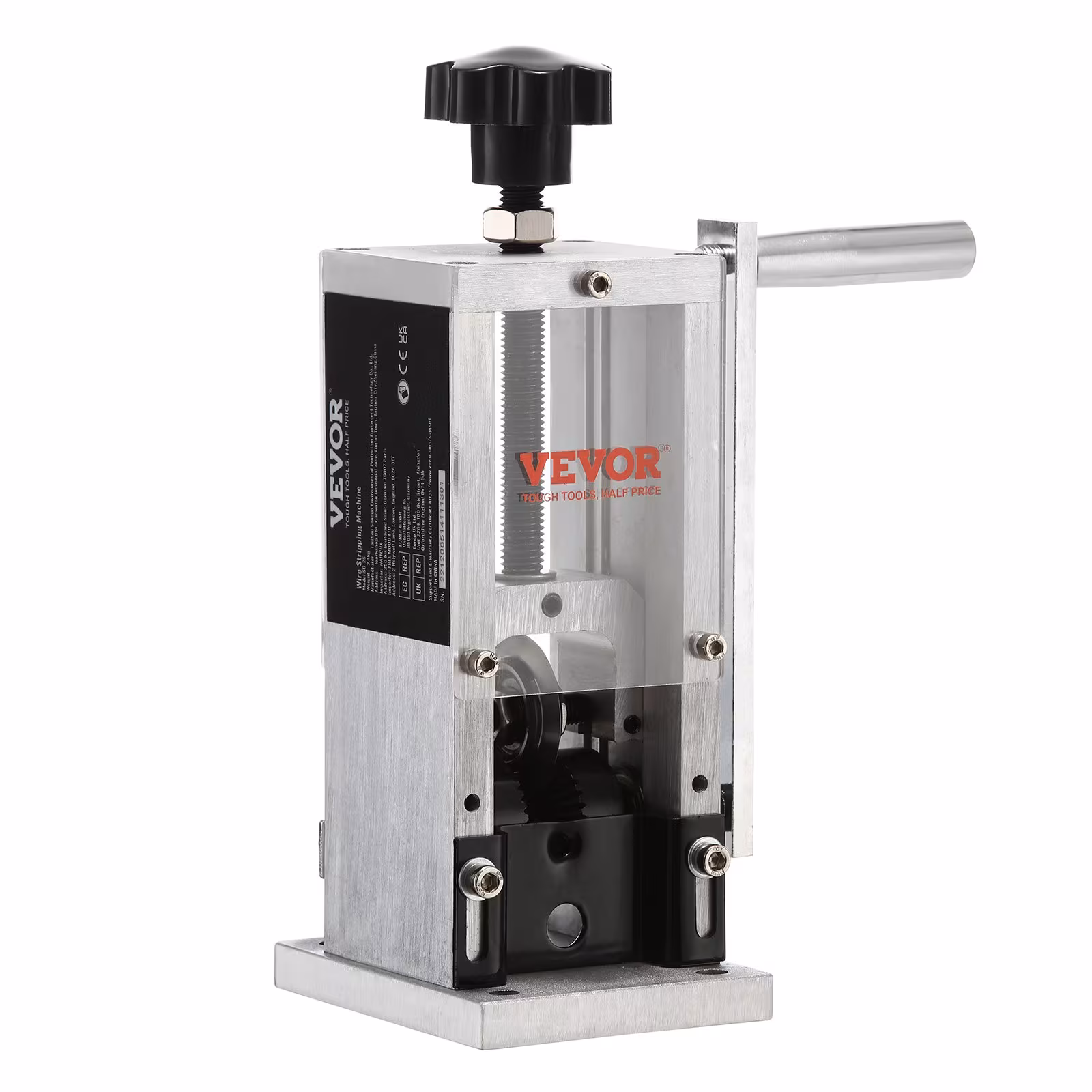 VEVOR Manual Wire Stripping Machine, Copper Stripper With Hand Crank Or Drill Powered, Visible Stripping Depth Reference, Portable Aluminum Frame Wire Peeler For Scrap Copper Recycling