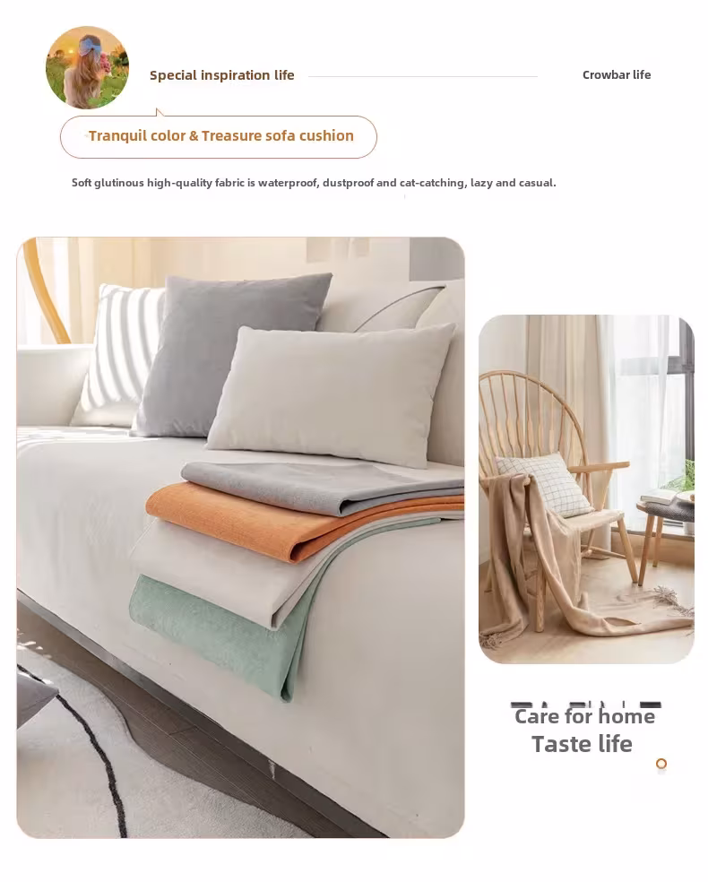 New Style Waterproof Sofa Cushion Anti-scratch Sofa Cover Solid Color Chenille Non-slip Four Seasons Universal Sofa Protection Cover
