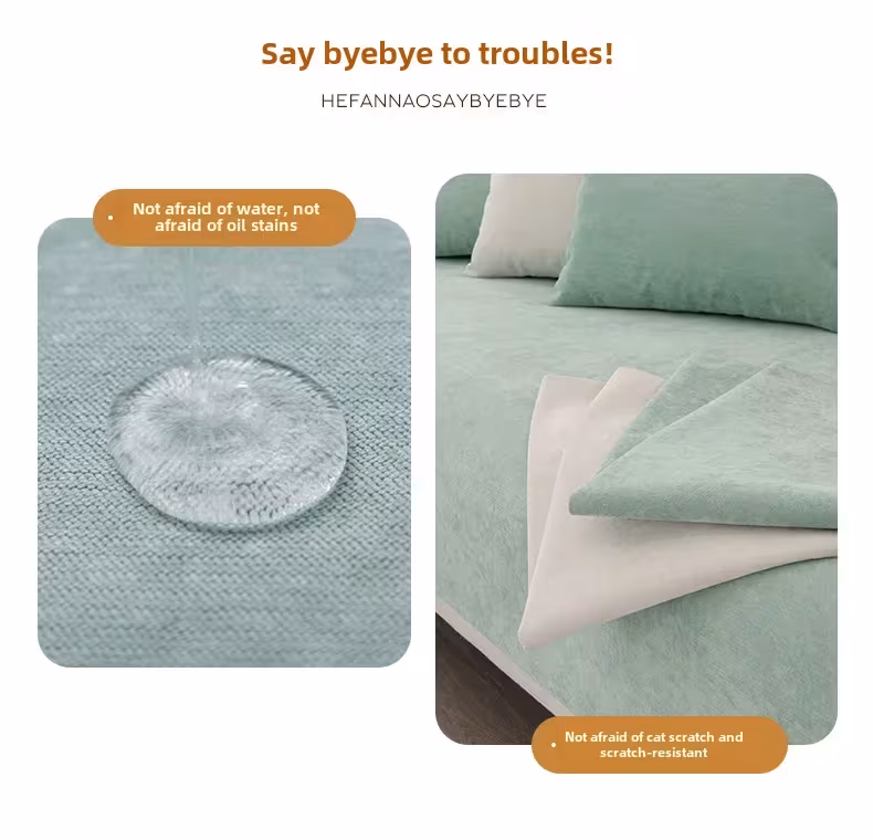 New Style Waterproof Sofa Cushion Anti-scratch Sofa Cover Solid Color Chenille Non-slip Four Seasons Universal Sofa Protection Cover