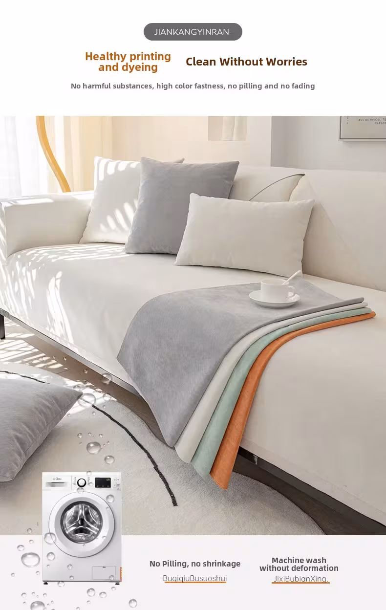 New Style Waterproof Sofa Cushion Anti-scratch Sofa Cover Solid Color Chenille Non-slip Four Seasons Universal Sofa Protection Cover
