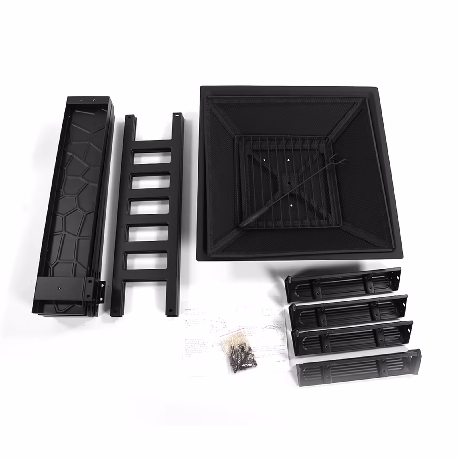 32 Inch Wrought Iron Square Black Firewood Brazier
