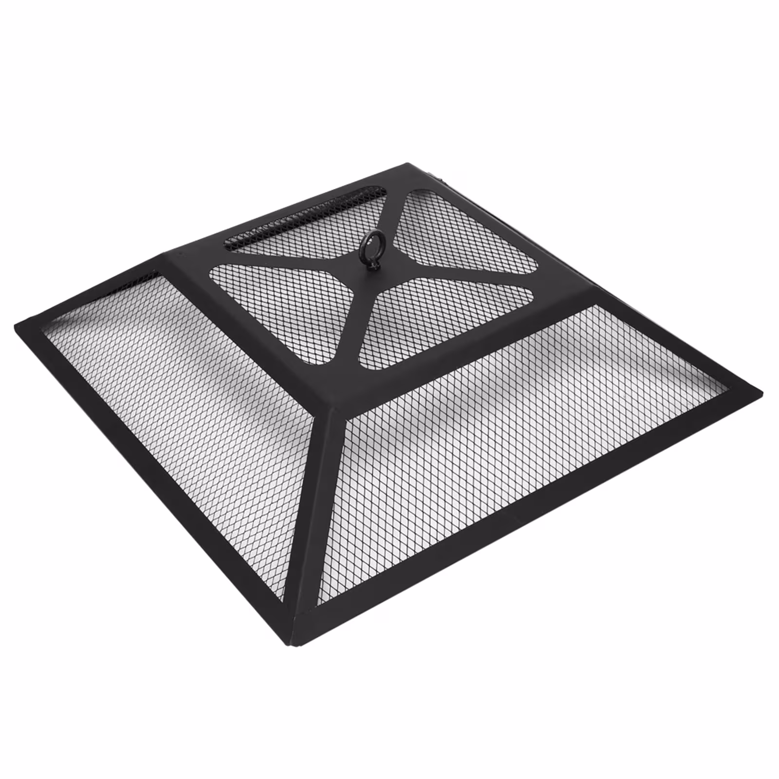 32 Inch Wrought Iron Square Black Firewood Brazier