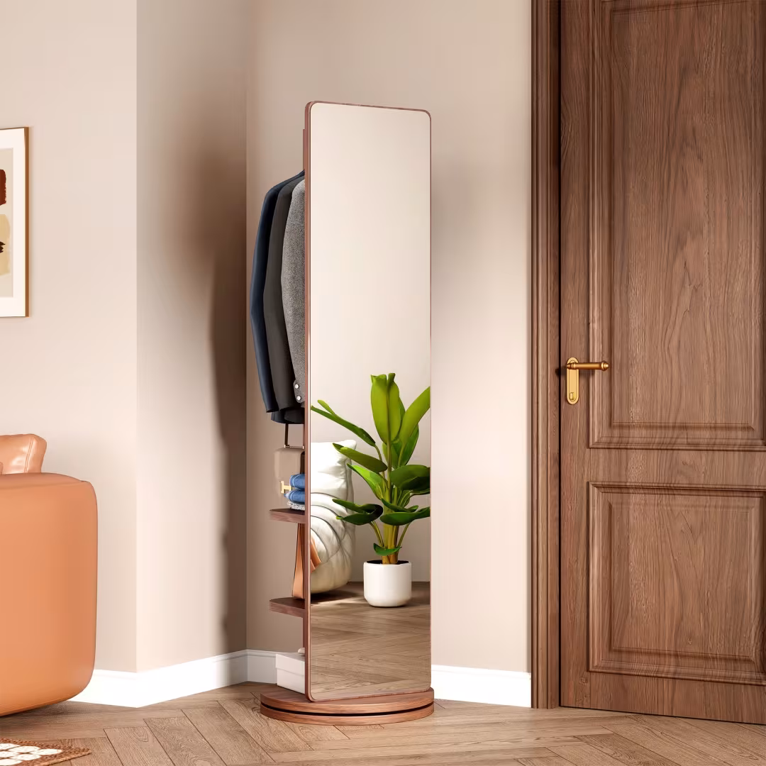 Full Ength Mirror, Rubber Wood Mirror 65.7x17.7 Inches Mirror width=