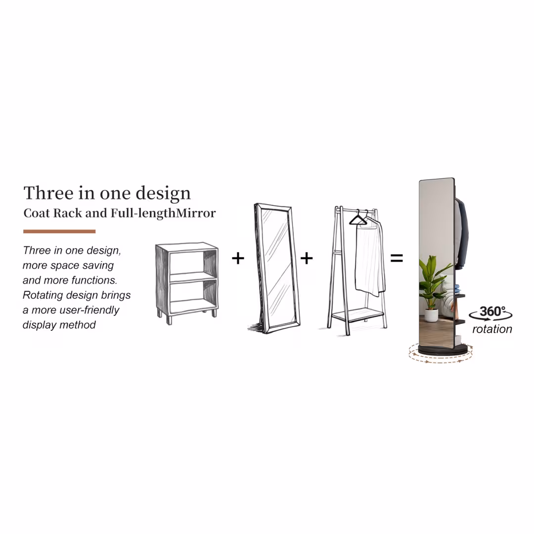 Full Ength Mirror, Rubber Wood Mirror 65.7x17.7 Inches Mirror width=