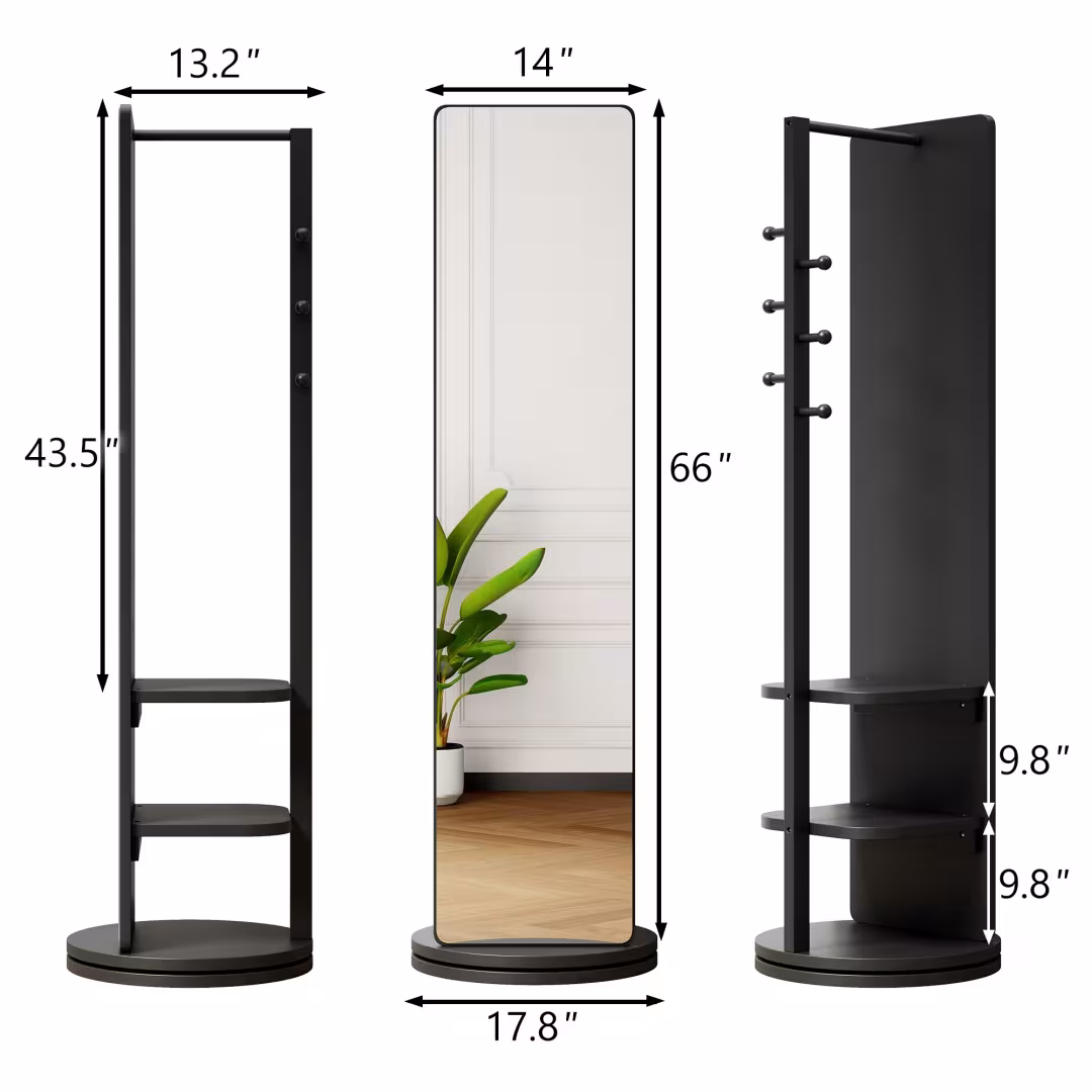 Full Ength Mirror, Rubber Wood Mirror 65.7x17.7 Inches Mirror width=