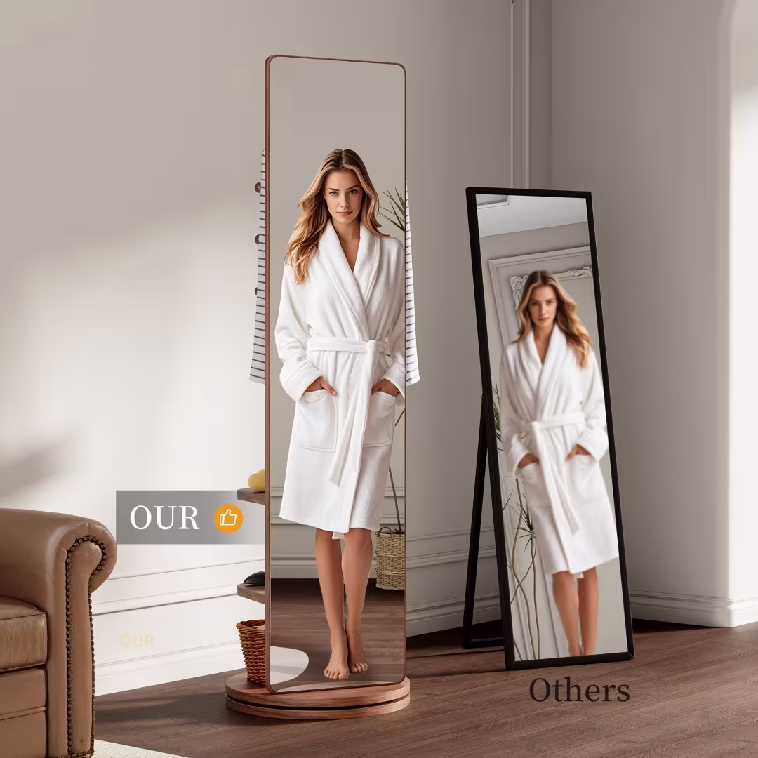 Full Ength Mirror, Rubber Wood Mirror 65.7x17.7 Inches Mirror width=
