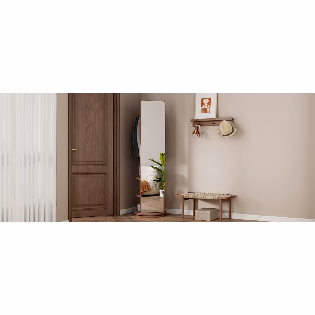 Full Ength Mirror, Rubber Wood Mirror 65.7x17.7 Inches Mirror width=