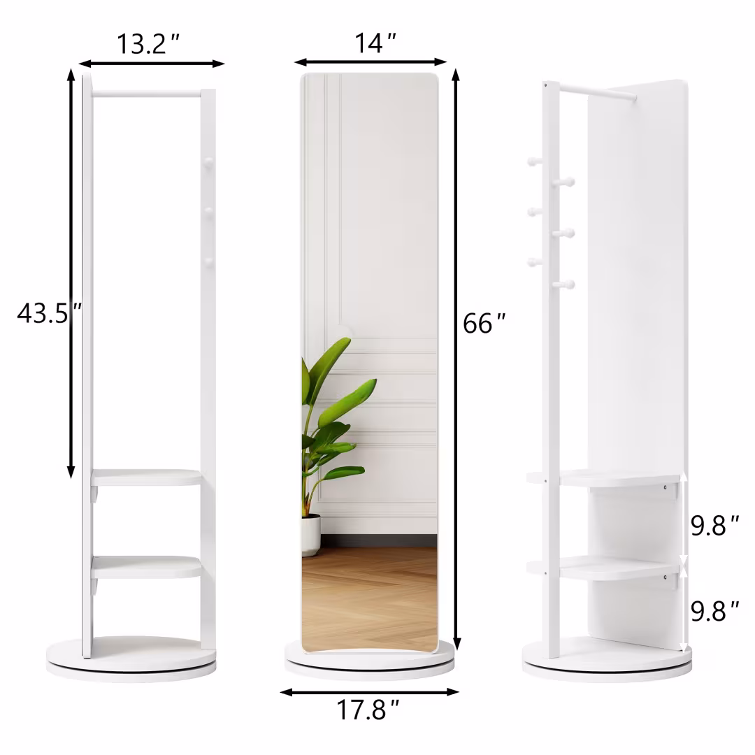 Full Ength Mirror, Rubber Wood Mirror 65.7x17.7 Inches Mirror width=