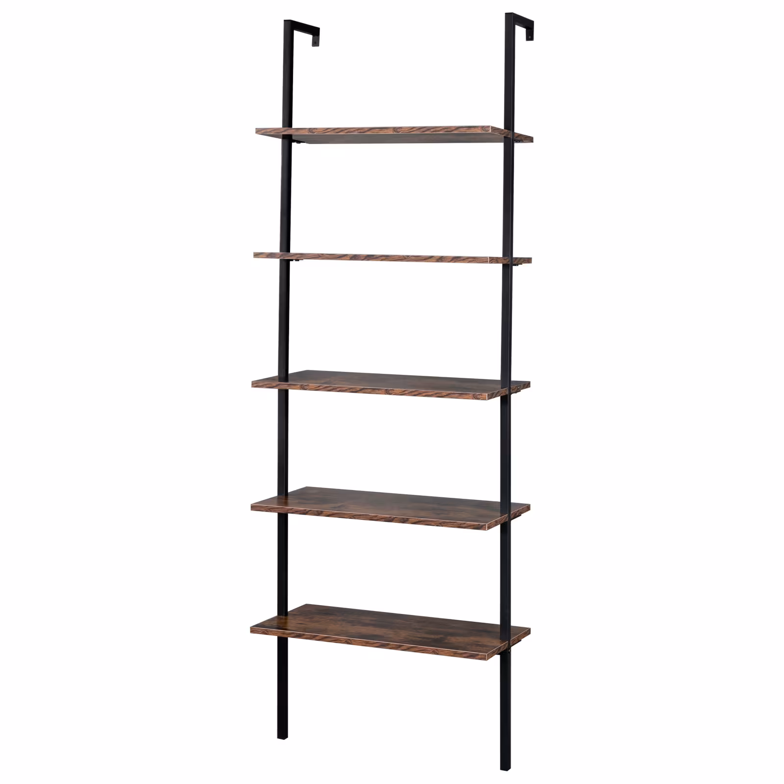 5 Floors Against The Wall Fixed Bookshelves Retro Style
