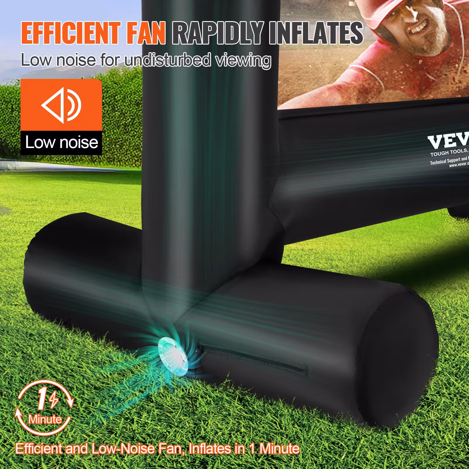 VEVOR Inflatable Movie Screen, 14 FT 168inch Inflatable Projector Screen For Outside With Blower And Carrying Bag, Front Rear Projection, Oxford Fabric Blow Up Screen For Outdoor Parties Backyard Mov