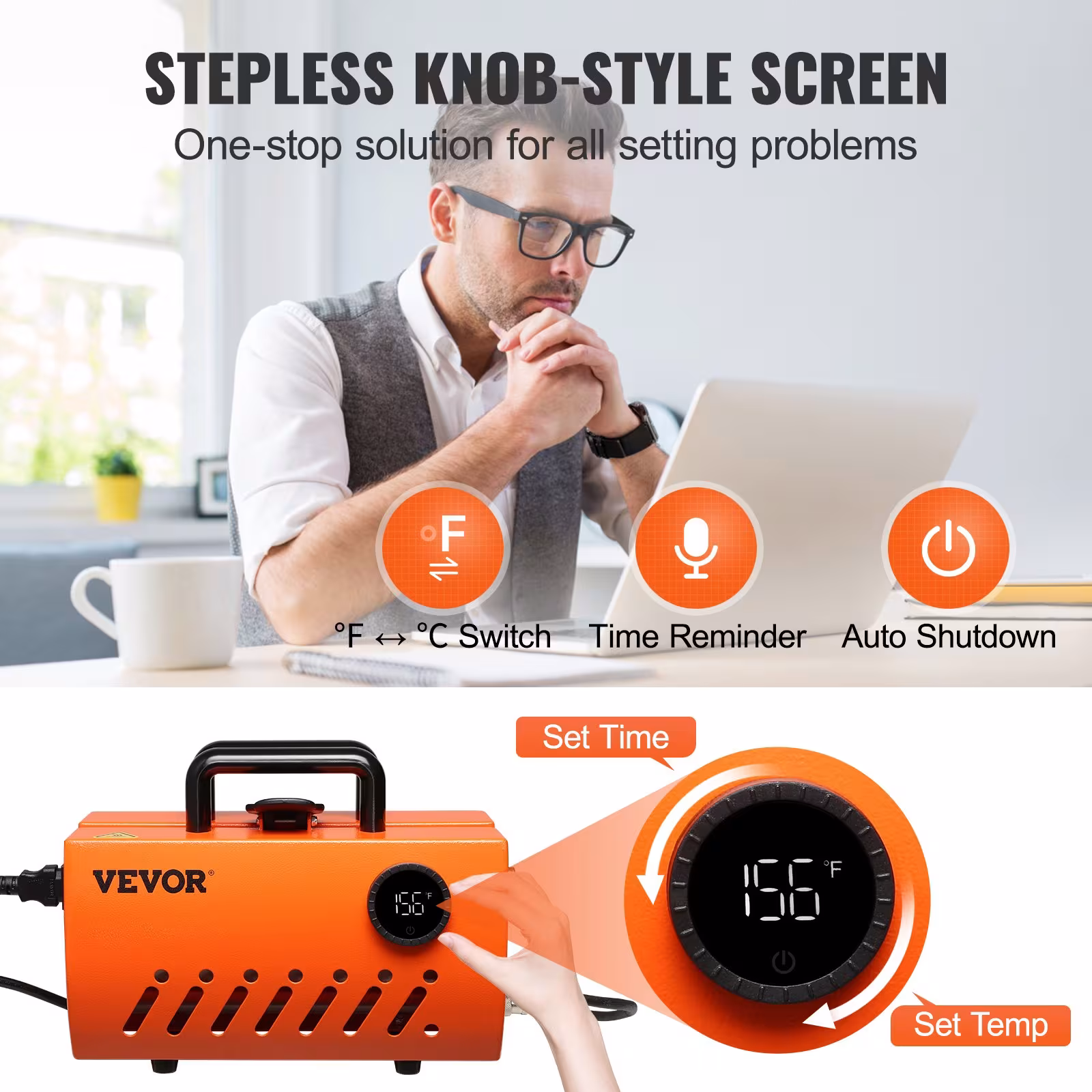 VEVOR Mug Heat Press Machine, 30oz Tumbler Heat Press, Sublimation Transfer 11-15oz 16-25oz 30oz Straight Skinny Tumblers, Cup Heat Press With Heat-resist Gloves, Tape, DIY Ceramic Mugs Glasses