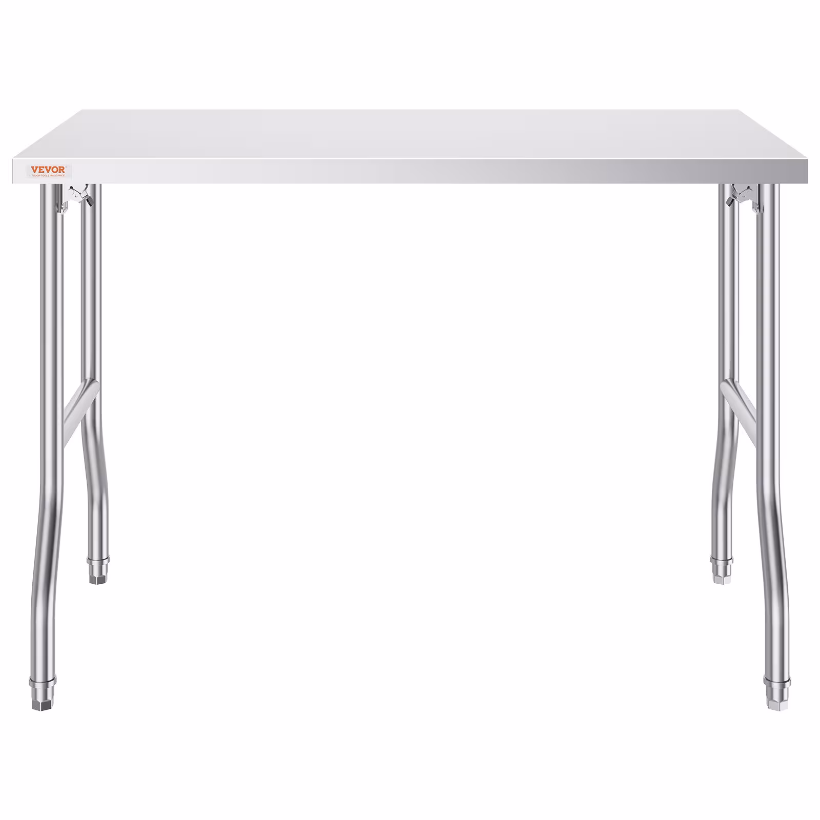 VEVOR Commercial Worktable Workstation 48 X 24 Inch Folding Commercial Prep Table, Heavy-duty Stainless Steel Folding Table With 661 Lbs Load, Kitchen Work Table, Silver Stainless Steel Kitchen Island