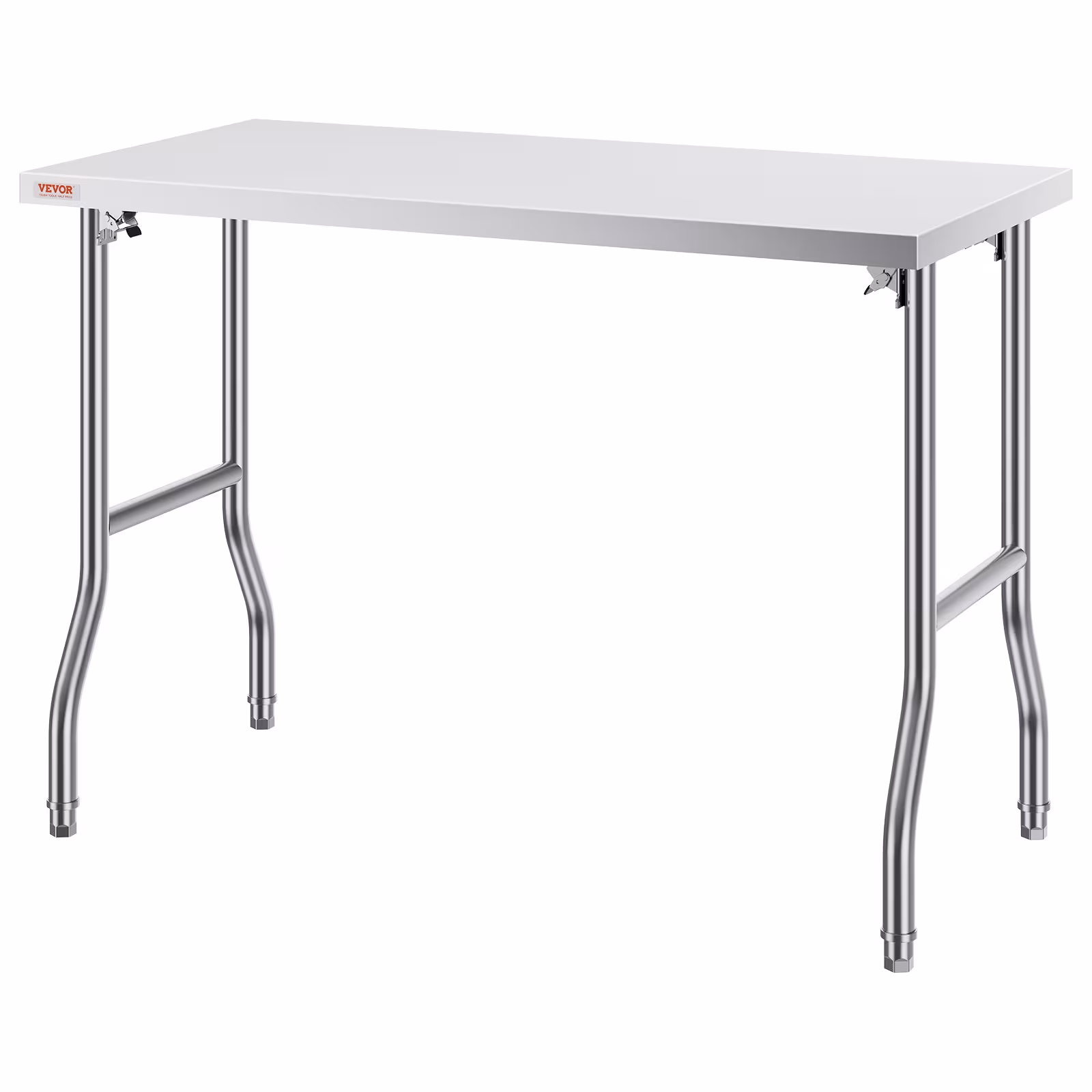 VEVOR Commercial Worktable Workstation 48 X 24 Inch Folding Commercial Prep Table, Heavy-duty Stainless Steel Folding Table With 661 Lbs Load, Kitchen Work Table, Silver Stainless Steel Kitchen Island