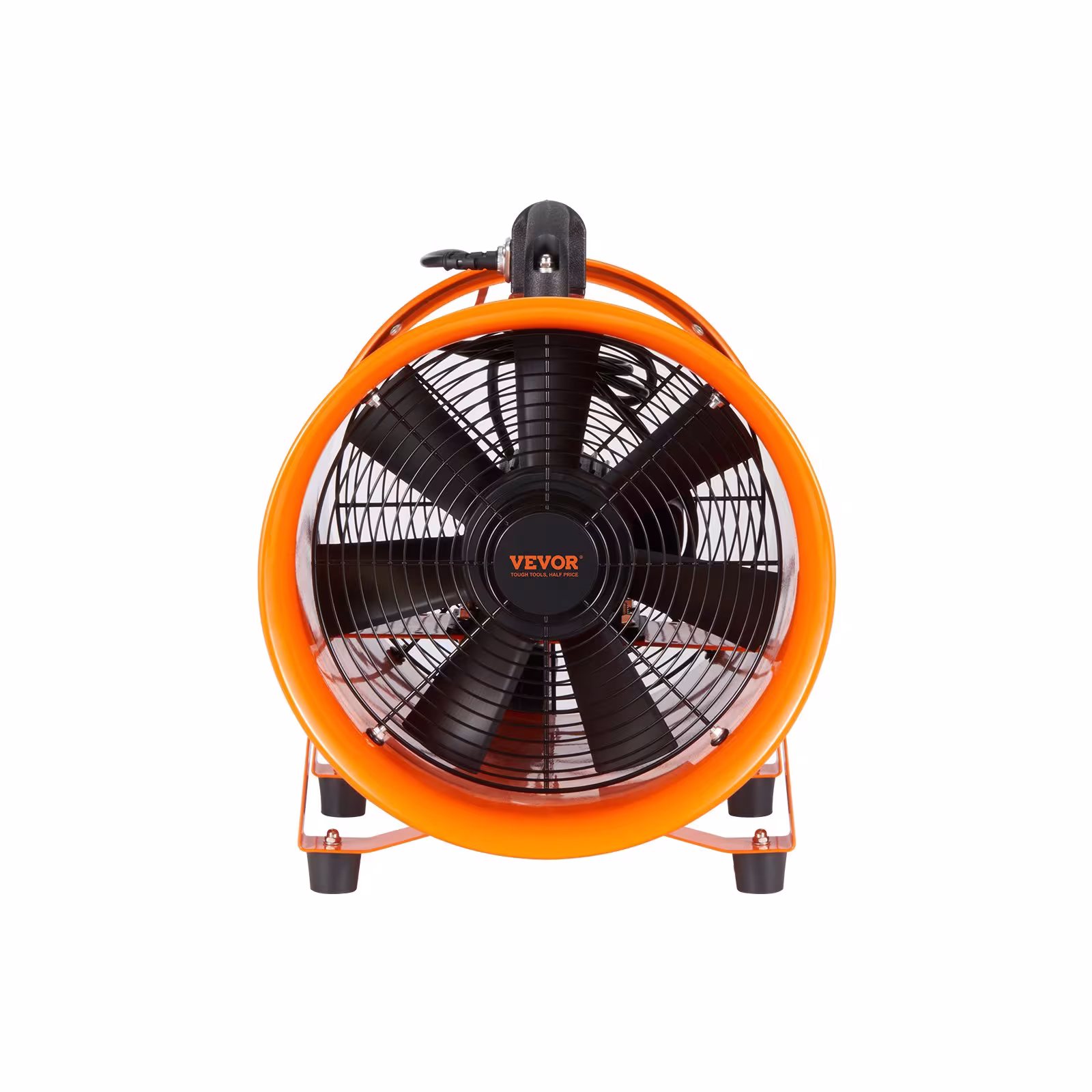 VEVOR Portable Ventilator, 12 Inch Heavy Duty Cylinder Fan With 16.4ft Duct Hose, 585W Strong Shop Exhaust Blower 3198CFM, Industrial Utility Blower For Sucking Dust, Smoke, Smoke Home Workplace