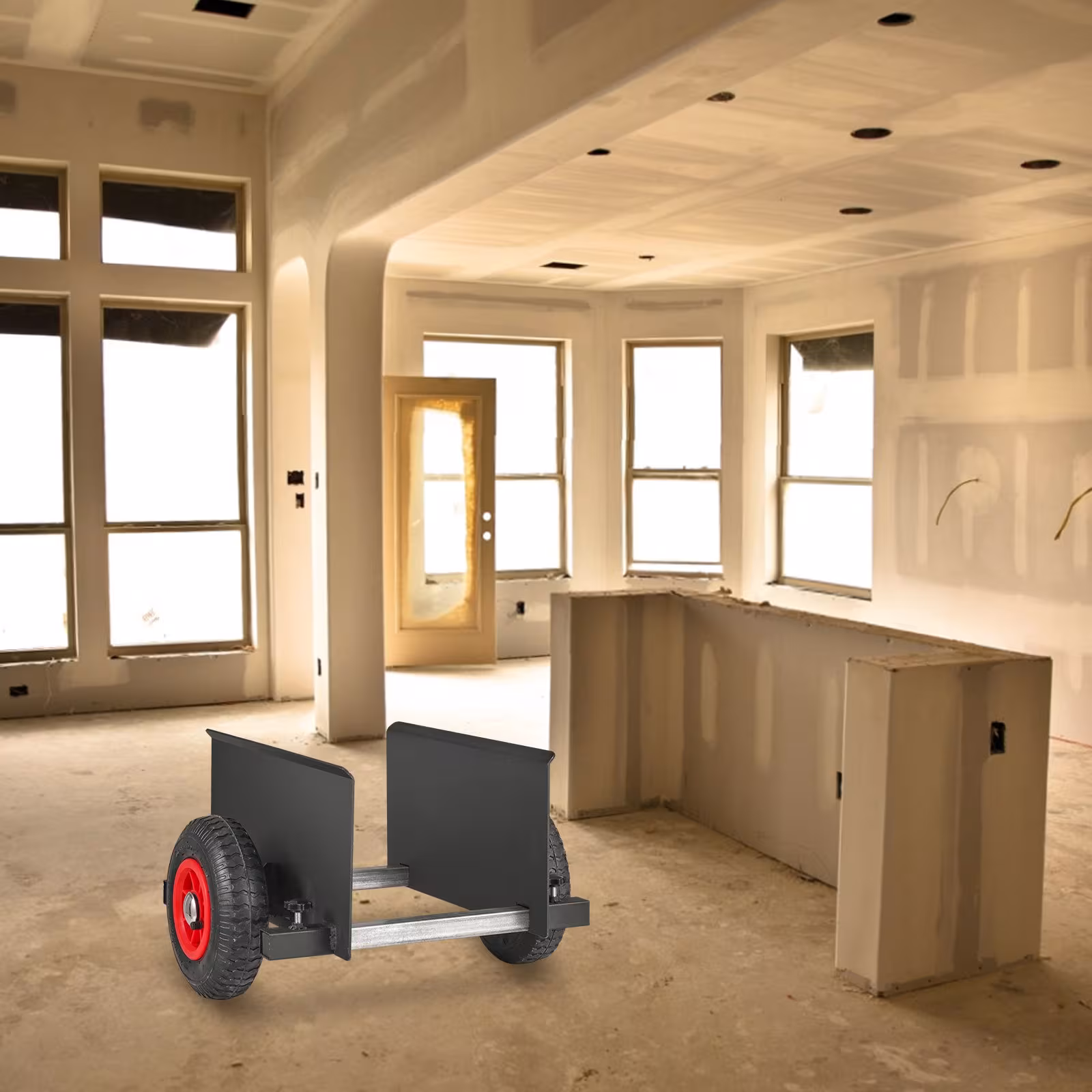 VEVOR Panel Dolly, 600LBS Capacity Slab Dolly, Heavy-duty Drywall Mover With 8Pneumatic Wheels, Adjustable Clamp Panel Cart For Drywall Sheet, Material Handling, All Terrain Moving Cart