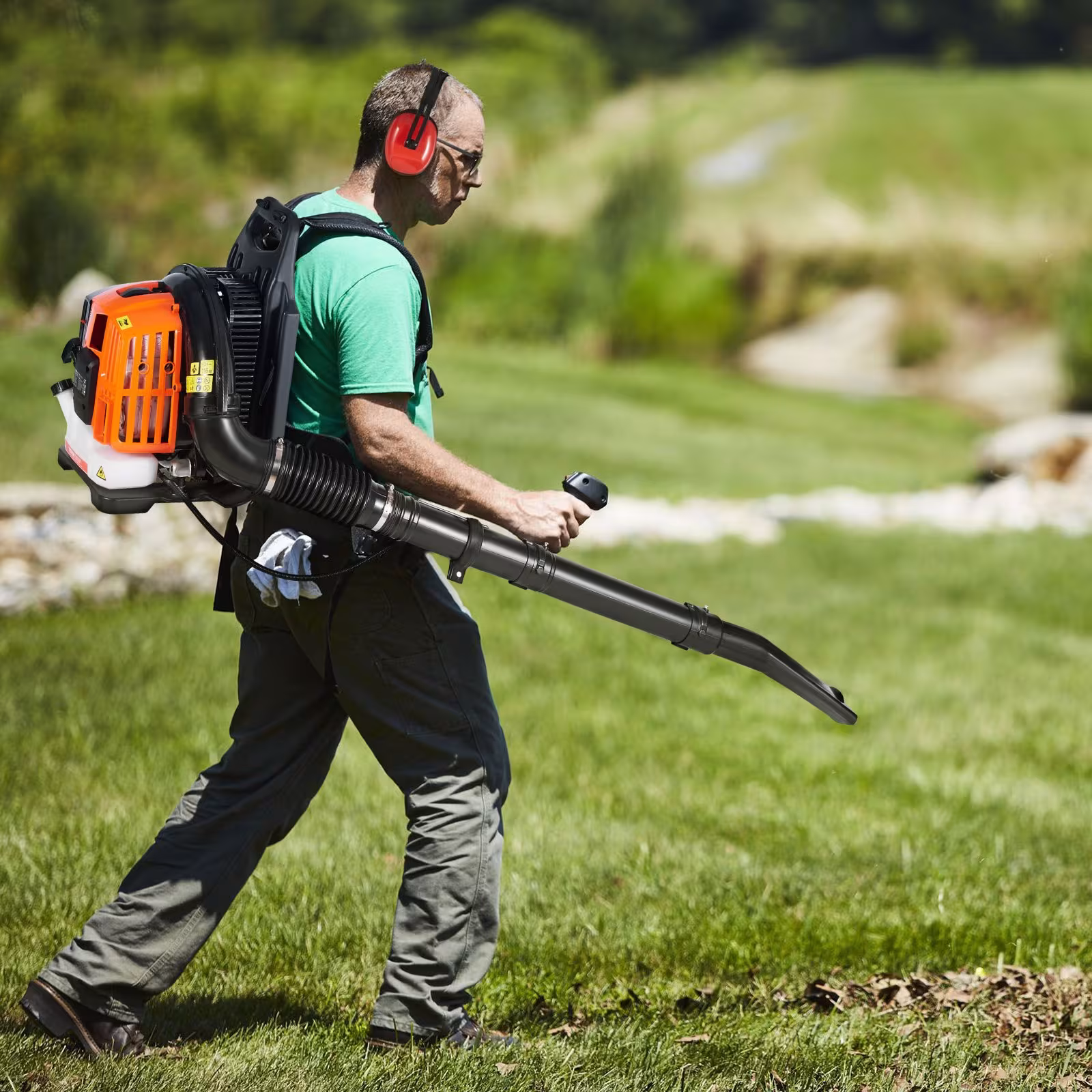 VEVOR Backpack Leaf Blower, 52CC 2-Cycle Leaf Blower With 1.37L Fuel Tank, 480CFM Air Volume 175MPH Speed, Ideal For Lawn Care, Leaf Cleaning, And Snow Removal