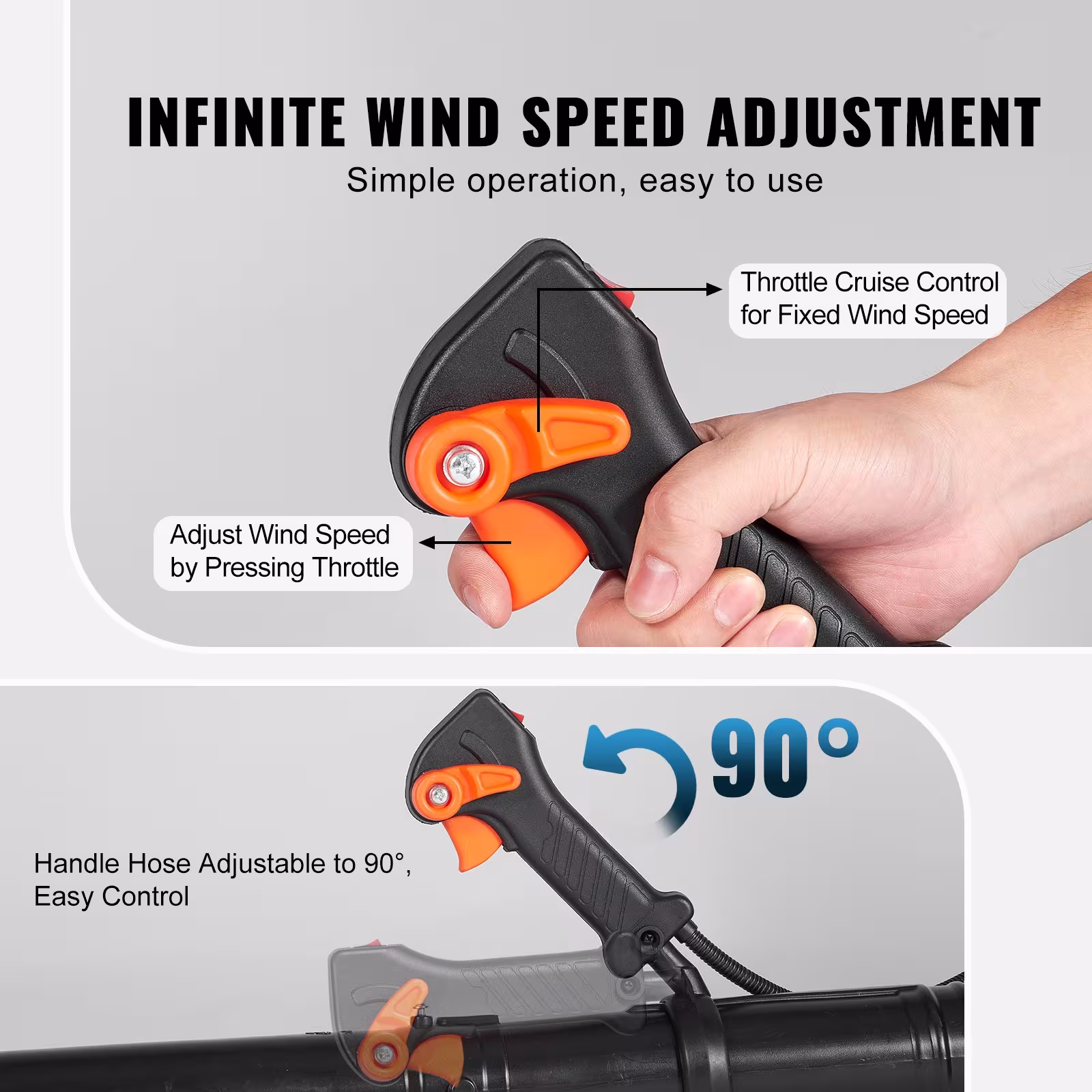 VEVOR Backpack Leaf Blower, 52CC 2-Cycle Leaf Blower With 1.37L Fuel Tank, 480CFM Air Volume 175MPH Speed, Ideal For Lawn Care, Leaf Cleaning, And Snow Removal