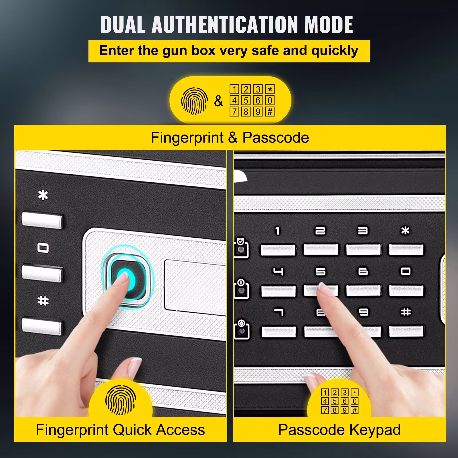 Safe Box, 2.1 CU.FT Fingerprint Safe Box For Money 2 Keys & Digital Keypad, Q235 Steel Safe Box For Storing Cash, Jewelry, Pistols, Documents, Watches In Home & Office & Hotel