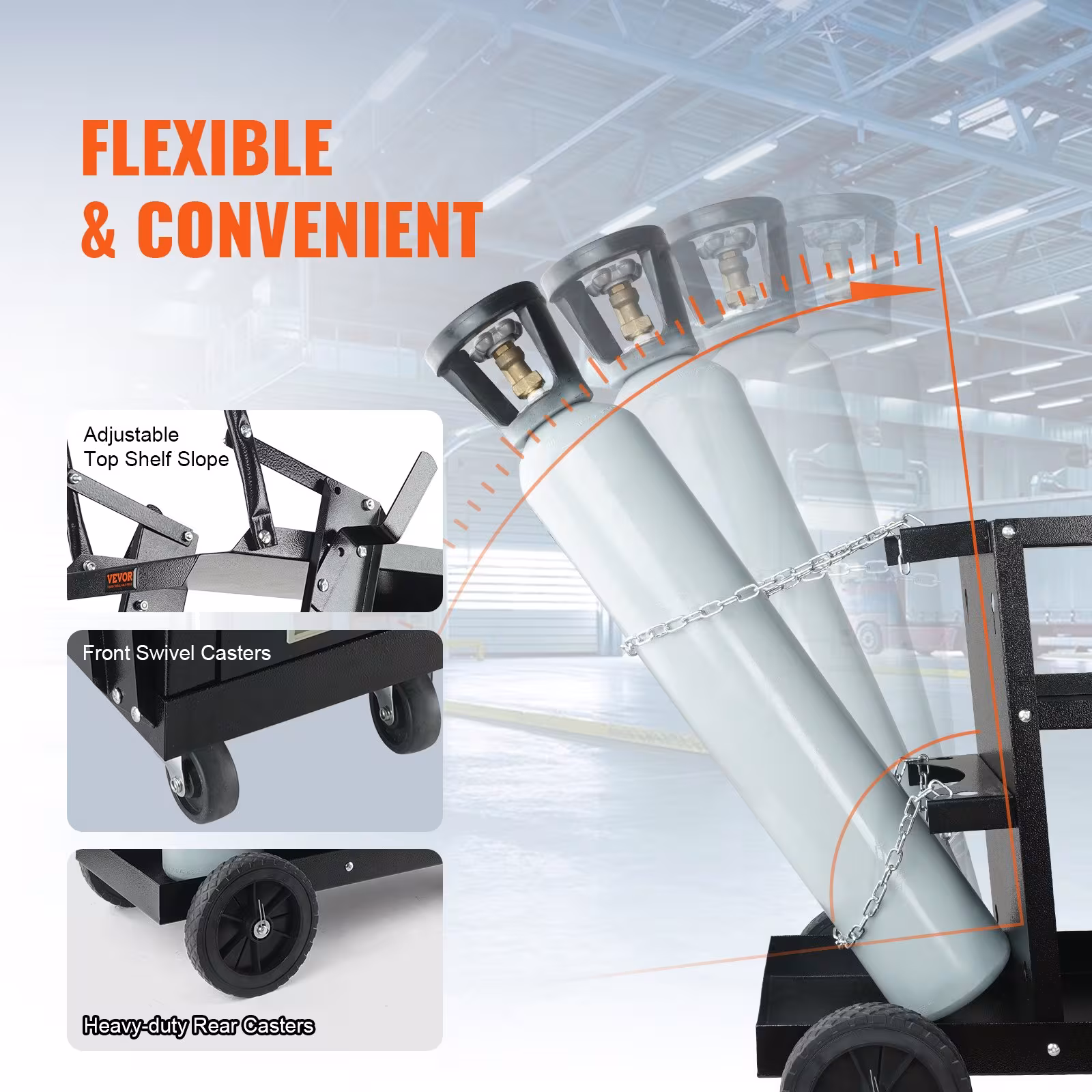 Welding Cart, 2Tier 4 Drawers Welder Cart With 265 LBS Weight Capacity, Swivel Wheels, Tank Storage Safety Chains, Heavy Duty Rolling MIG Welder Cart For Mig Welder And Plasma Cutter