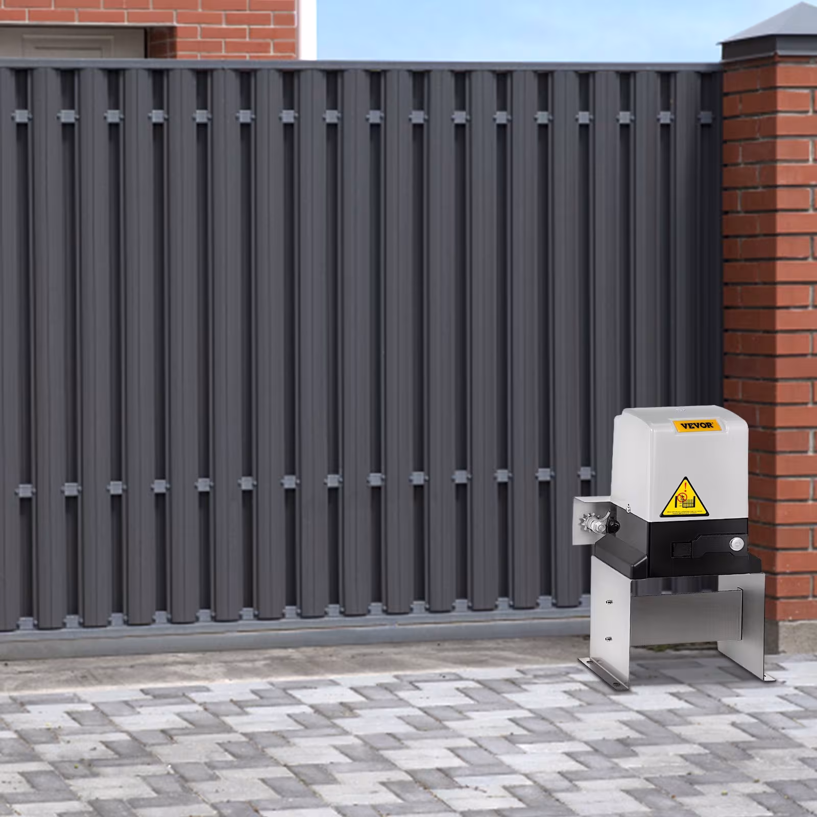 Automatic Sliding Gate Opener 1400LBS With 2 Remote Controls, Gate Operator Hardware Kit For Security, Move Speed 40ft Per Min, Electric Rolling Driveway Slide Gate Motor