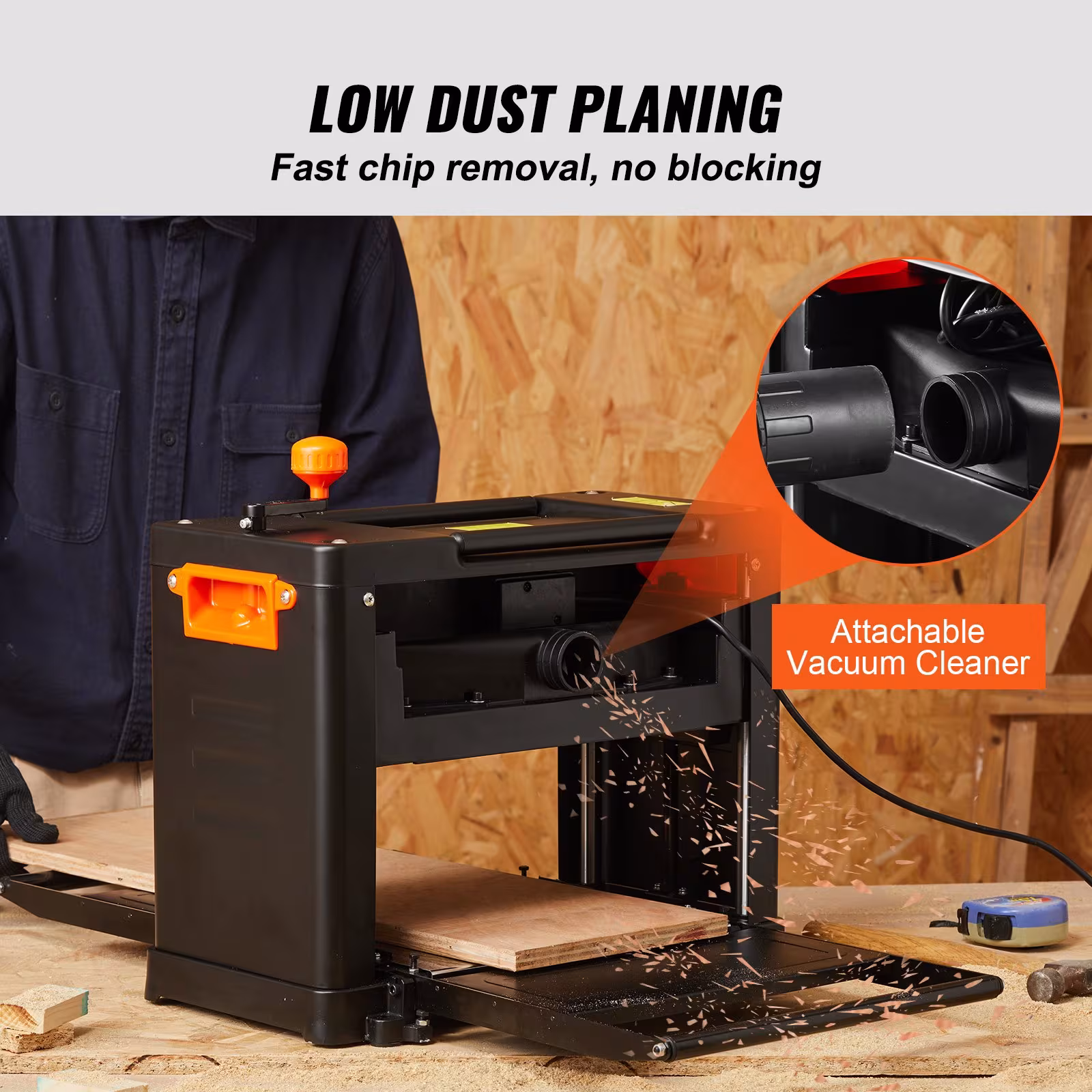 Thickness Planer 13-Inch Two-Speed Three-Blade 15-Amp For Woodworking