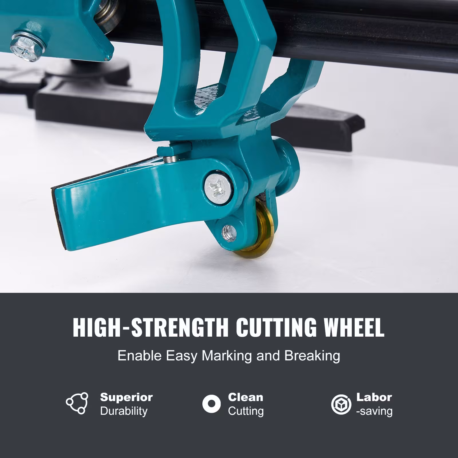 Manual Tile Cutter, 48 Inch, Porcelain Ceramic Tile Cutter With Tungsten Carbide Cutting Wheel, Infrared Positioning, Anti-Skid Feet, Durable Rails For Professional Installers Or Beginners