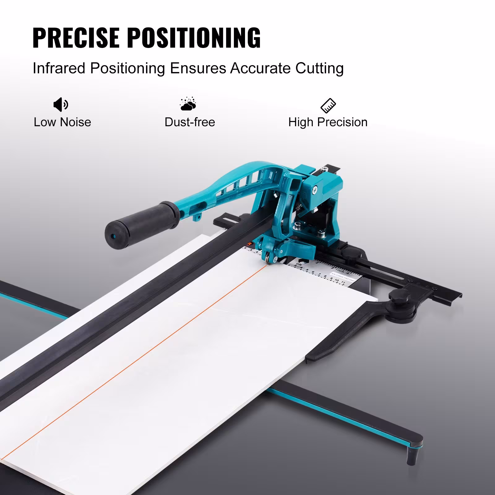 Manual Tile Cutter, 48 Inch, Porcelain Ceramic Tile Cutter With Tungsten Carbide Cutting Wheel, Infrared Positioning, Anti-Skid Feet, Durable Rails For Professional Installers Or Beginners