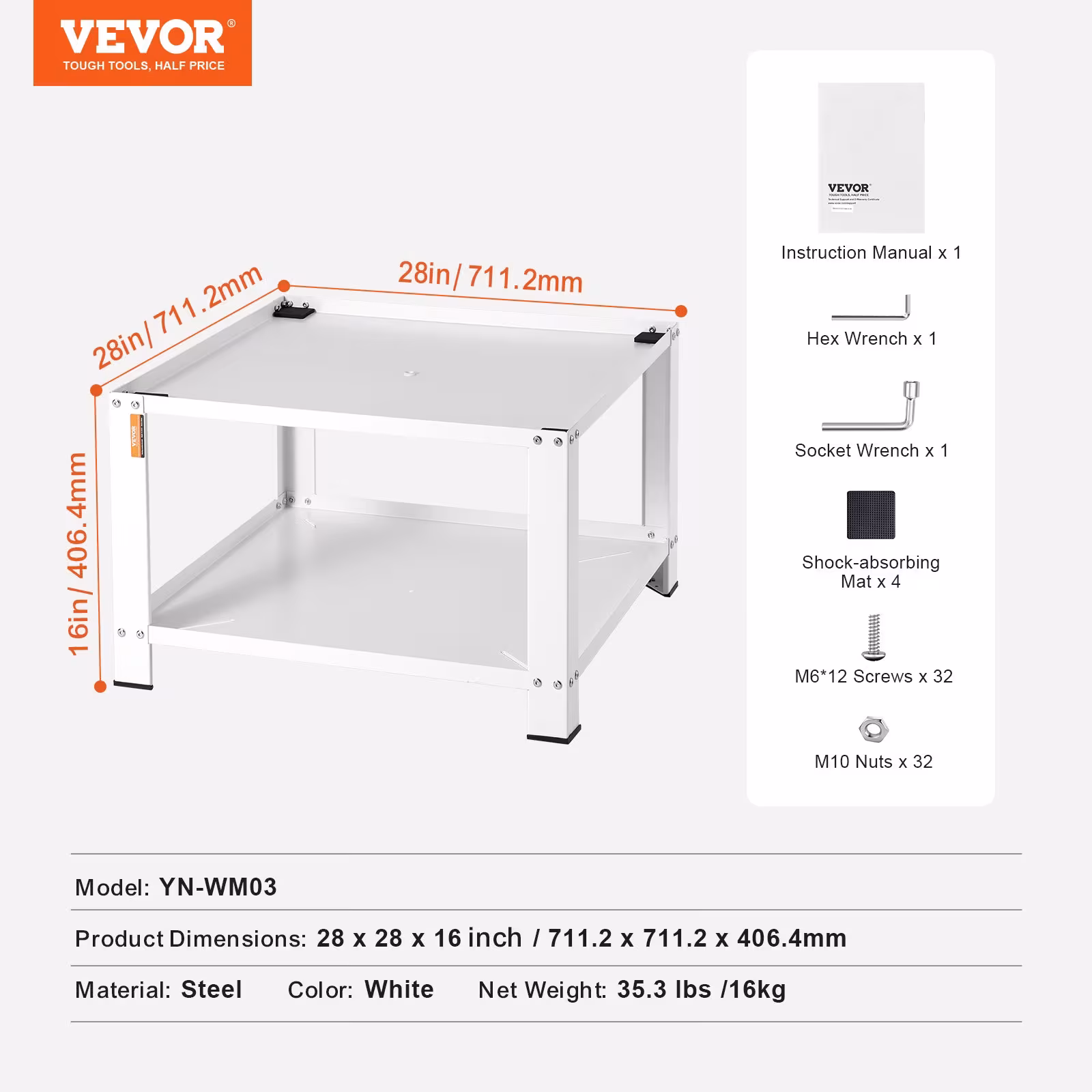 Laundry Pedestal With Storage Shelf, Washer And Dryer Base Stand Platform Universal Fit 660lbs Capacity, Heavy Duty Steel Multi-Functional Base For Washing Machine
