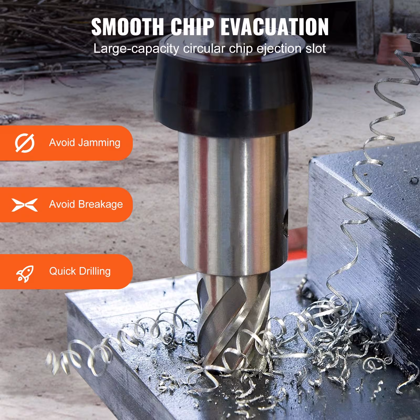Annular Cutter Set, 6 Pcs Weldon Shank Mag Drill Bits, 1 2 To 1-1 16 Cutting Diameter, 1 Cutting Depth, M2AL High-Speed Steel, With Pilot Pin And Portable Case, For Using With Magnetic Drills