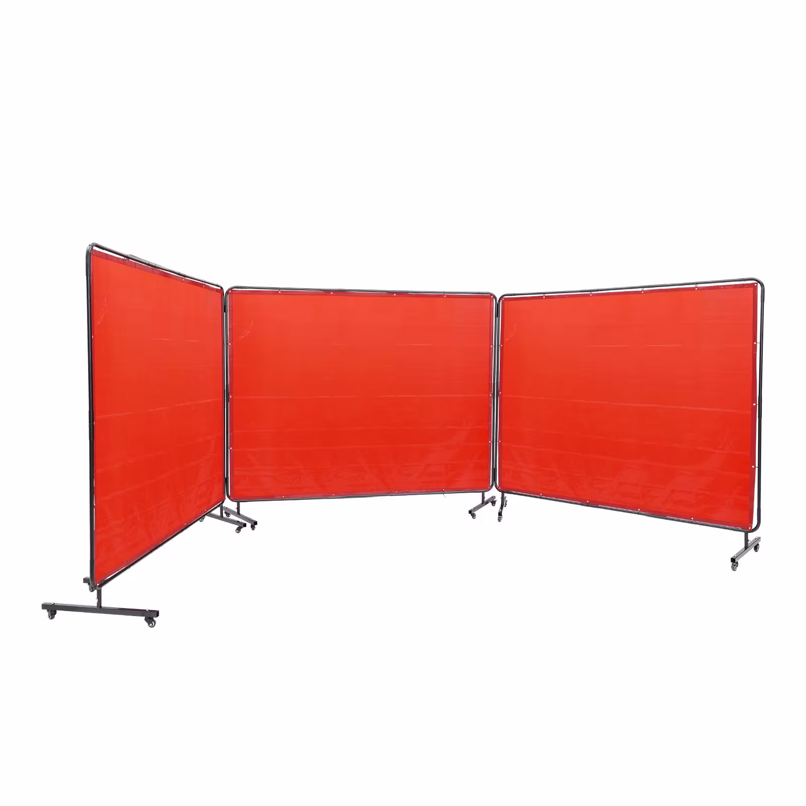 Welding Screen With Frame, 6X 8 3 Panel Welding Curtain Screens, Flame-Resistant Vinyl Welding Protection Screen On 12 Swivel Wheels