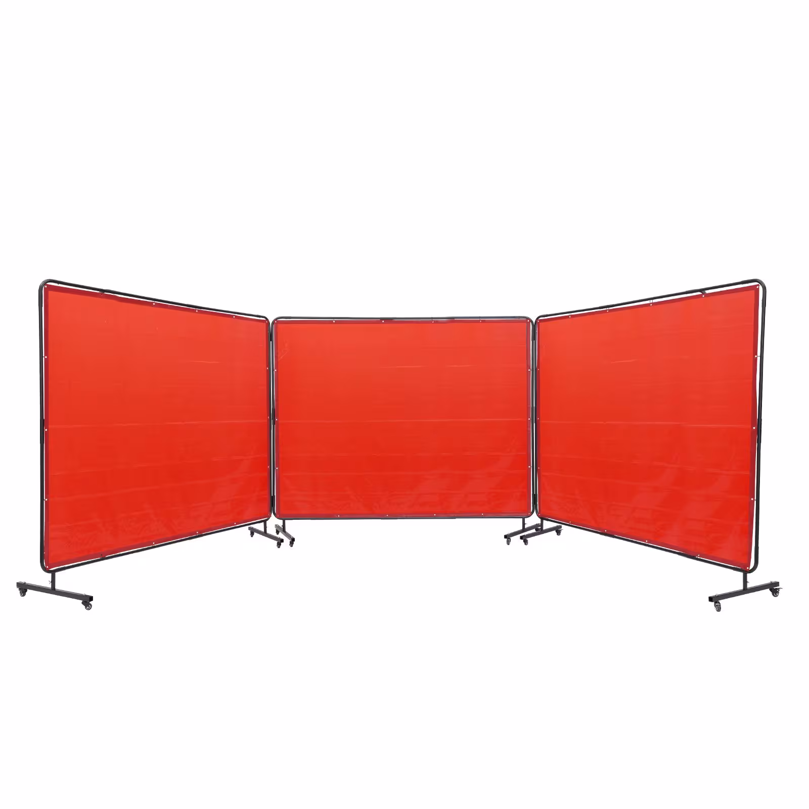 Welding Screen With Frame, 6X 8 3 Panel Welding Curtain Screens, Flame-Resistant Vinyl Welding Protection Screen On 12 Swivel Wheels
