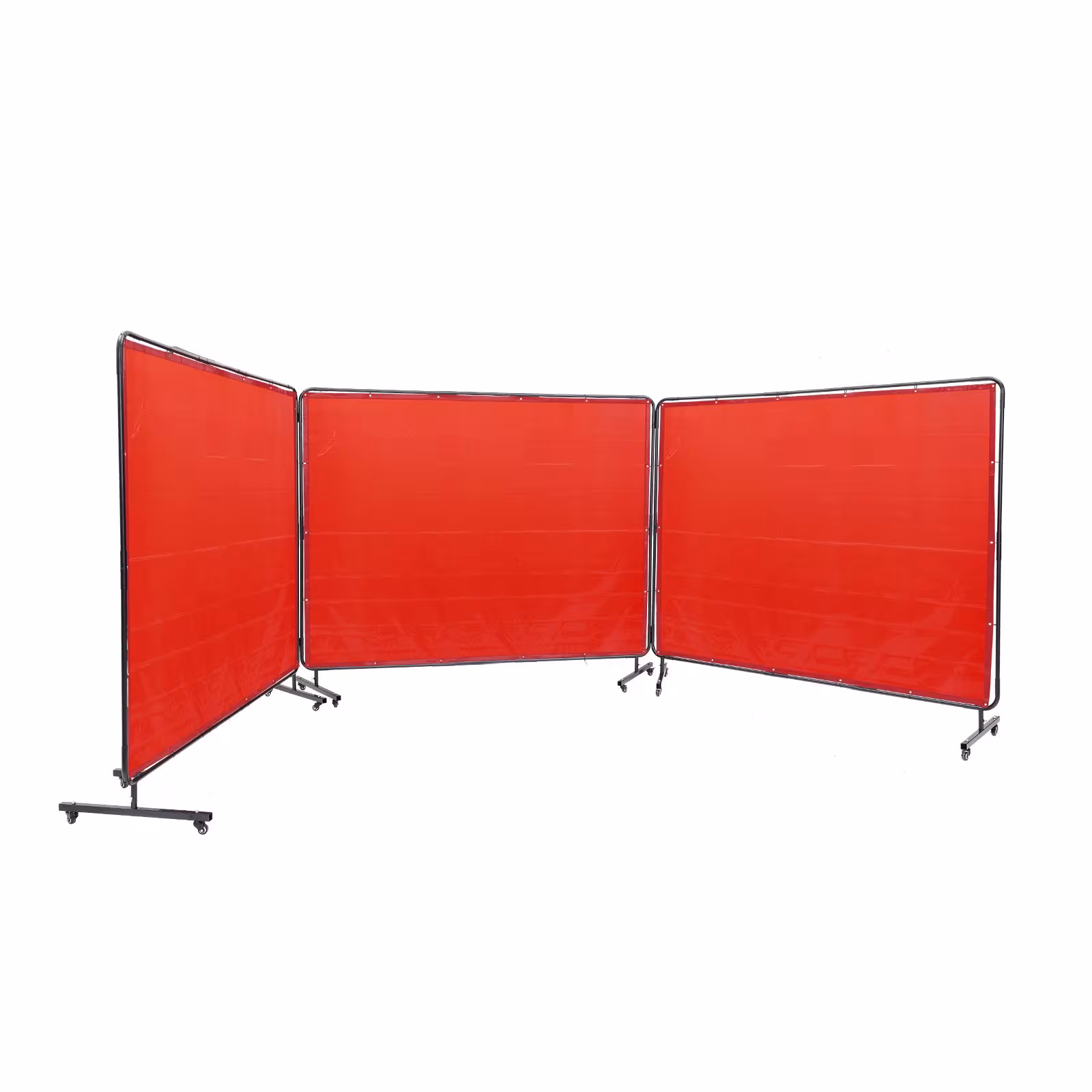 Welding Screen With Frame, 6X 8 3 Panel Welding Curtain Screens, Flame-Resistant Vinyl Welding Protection Screen On 12 Swivel Wheels