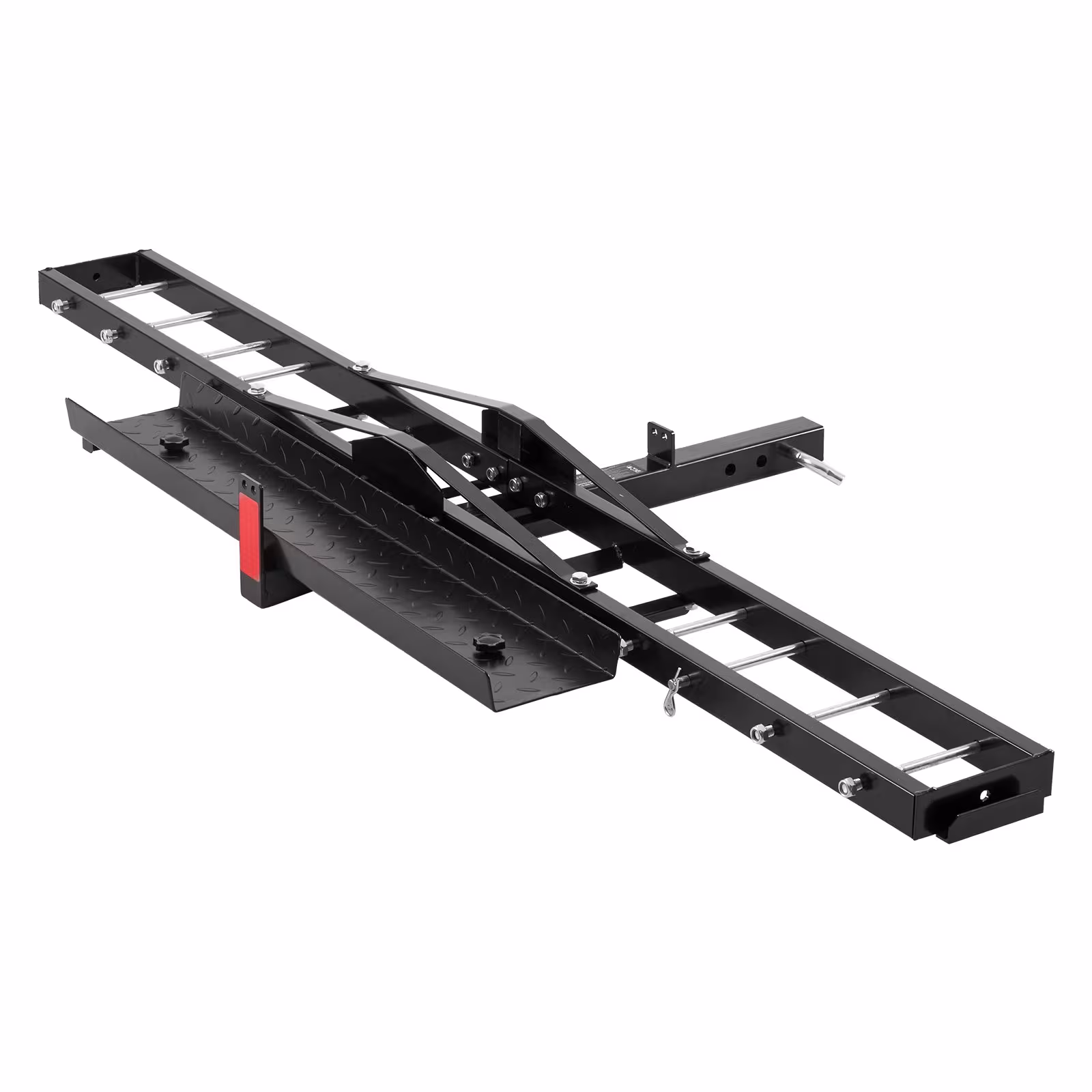 Motorcycle Carrier, 600 LBS Steel Motorcycle Carrier Hitch Mount With Loading Ramp, Scooter Dirt Bike Trailer Hauler With Ratchet Straps And Stabilizer, For Car, Truck With 2 Hitch Receiver
