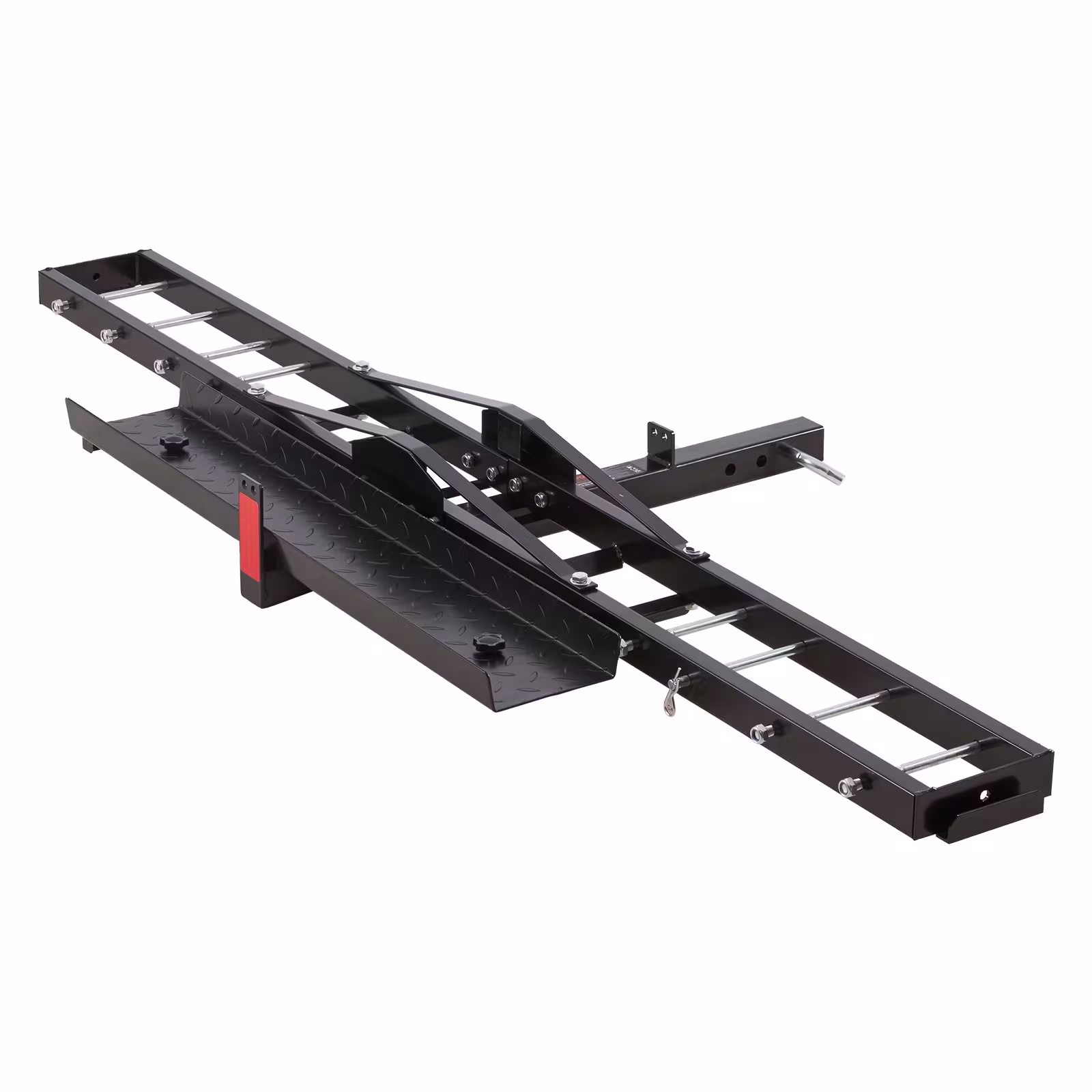 Motorcycle Carrier, 600 LBS Steel Motorcycle Carrier Hitch Mount With Loading Ramp, Scooter Dirt Bike Trailer Hauler With Ratchet Straps And Stabilizer, For Car, Truck With 2 Hitch Receiver