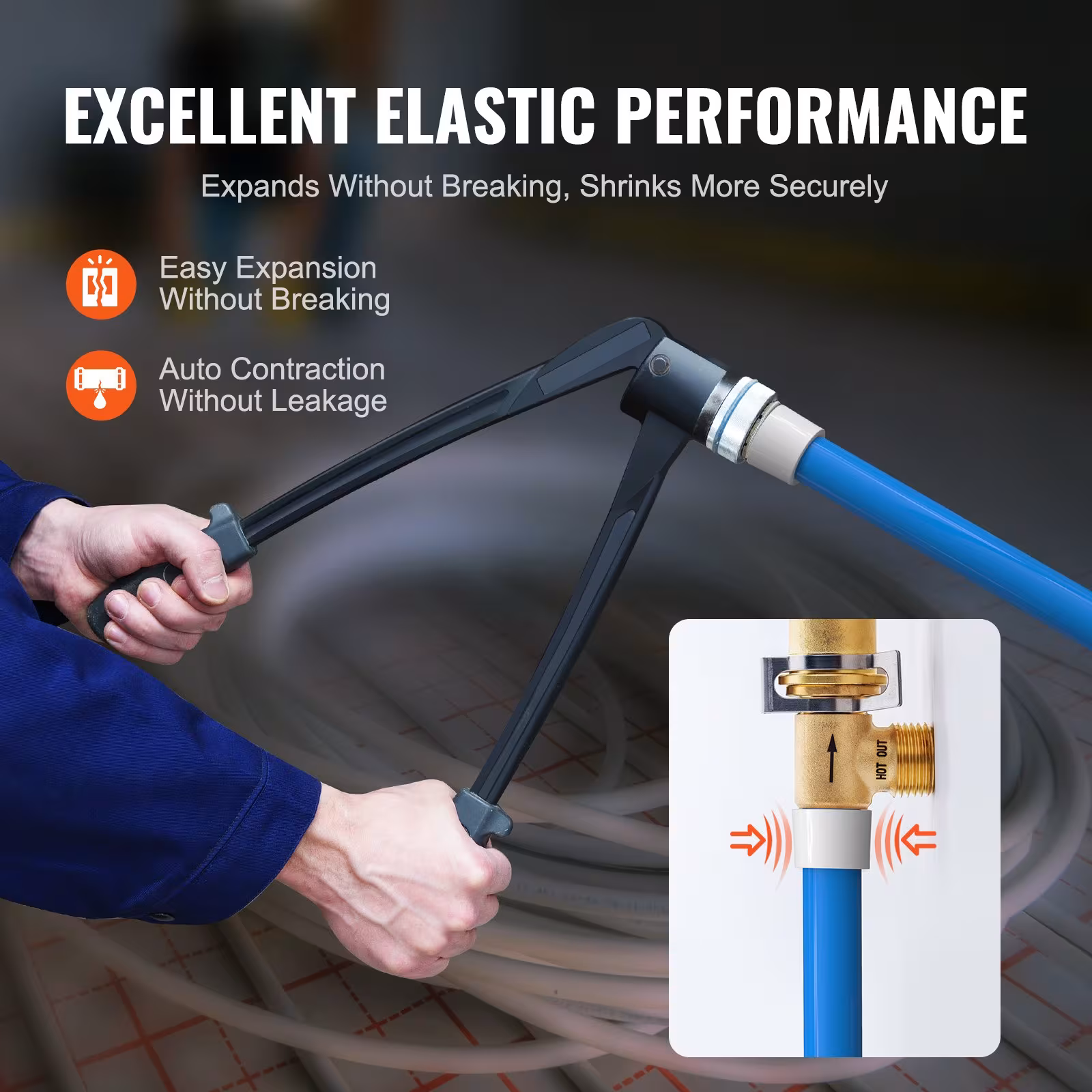 Feet Length PEX-A Flexible Pipe Tubing For Potable Water, Pex Water Lines For Hot Cold Water Easily Restore, Plumbing Applications With Free Cutter,Blue