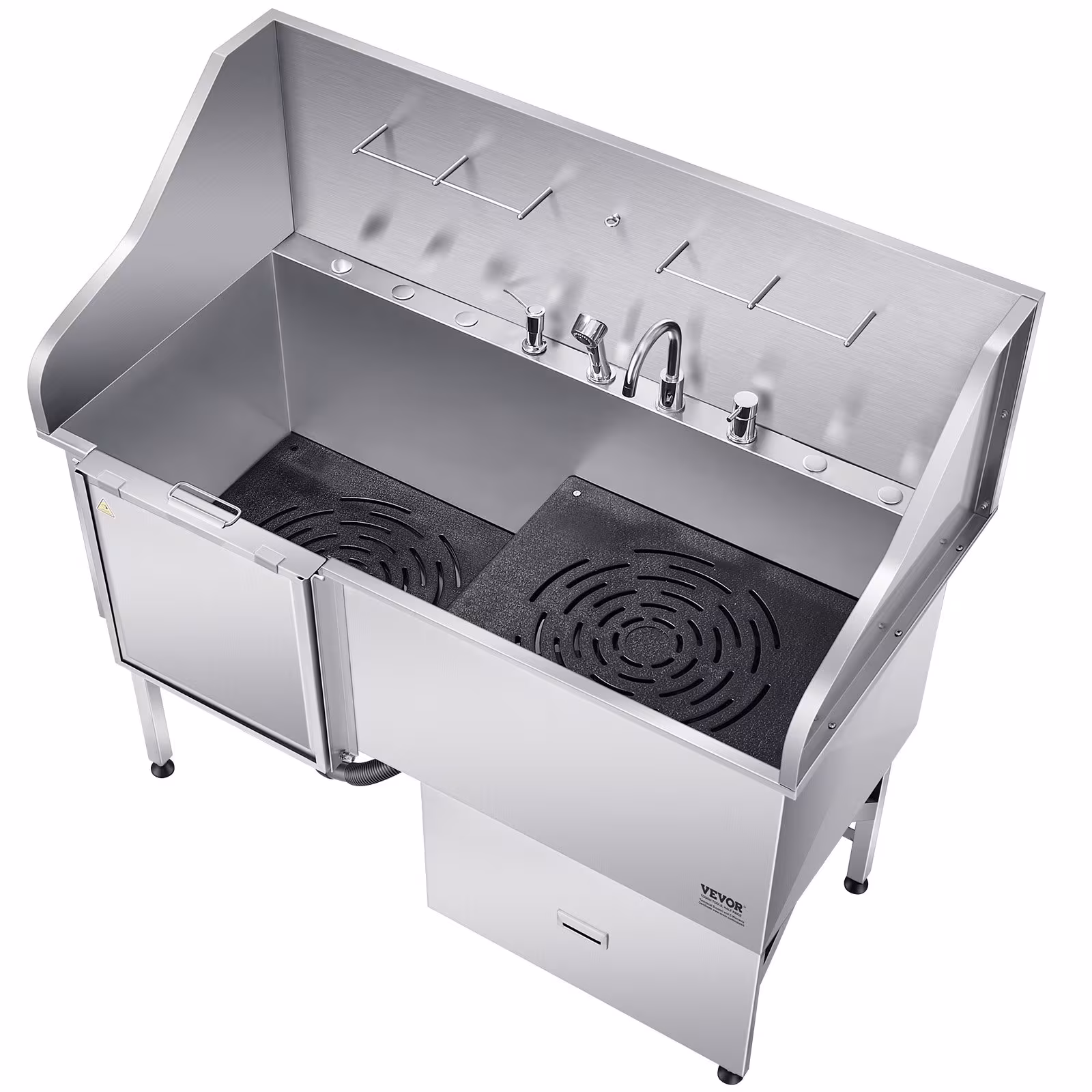 61 Inch Dog Grooming Bath Tub Stainless Steel W Ramp Water Filter Left