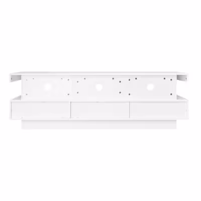 TV Stand Cabinet High Gloss TV Stand Unit With LED Lights 160CM, 3 Drawers, 3 Open Storage Space, For Bedroom Living Room Home Furniture