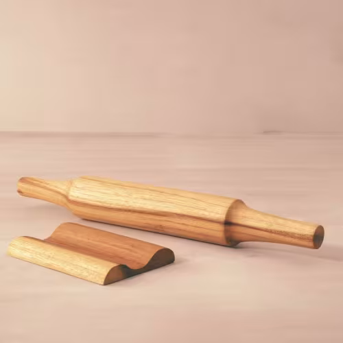 Teak Wood Belan With Stand Set
